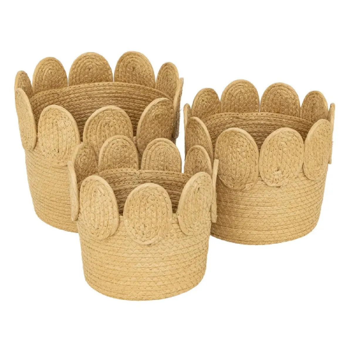 Atmosphera Lot De 3 Paniers De Rangement - Naturel