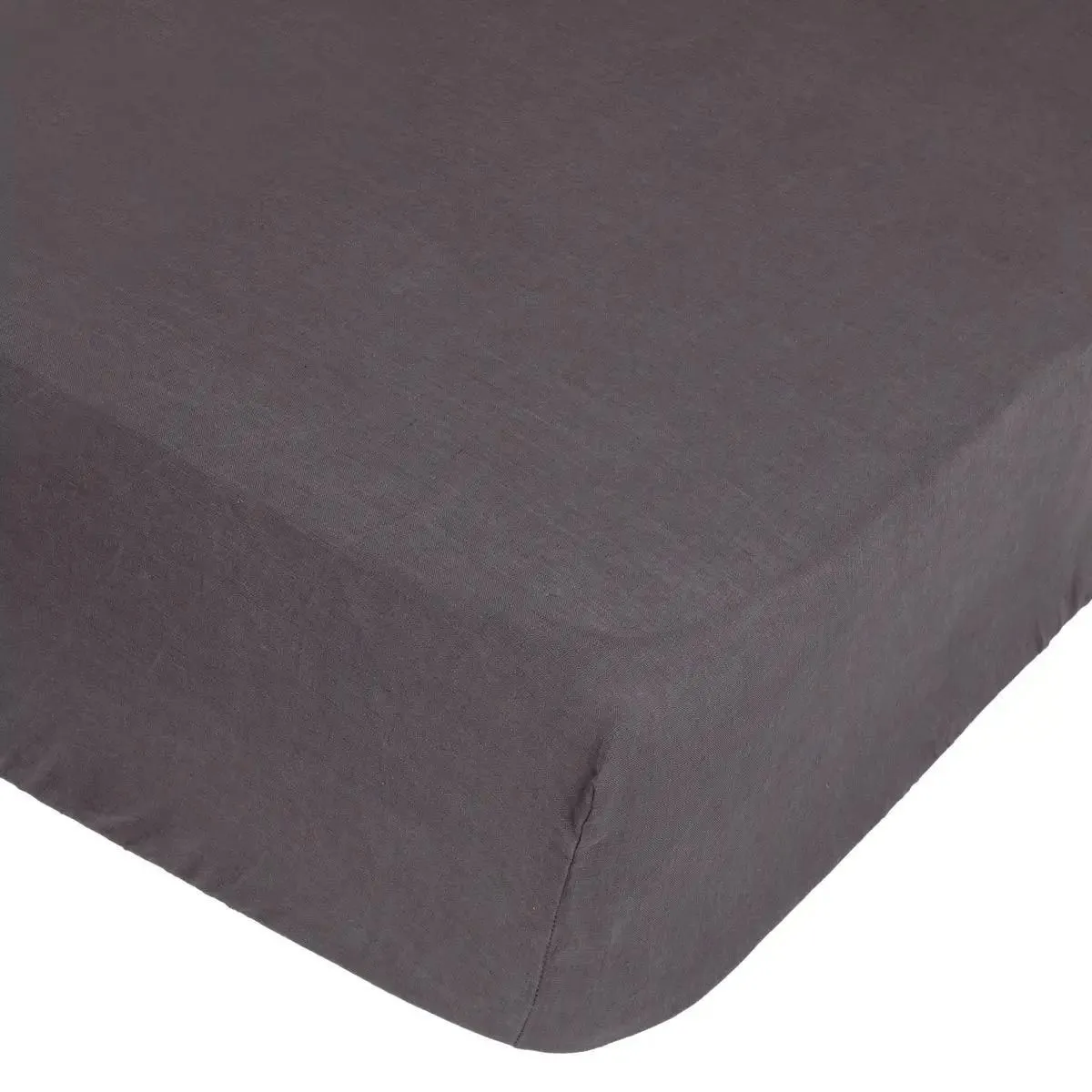 ATMOSPHERA Drap Housse en Lin Adorable 160x200cm Gris Ardoise