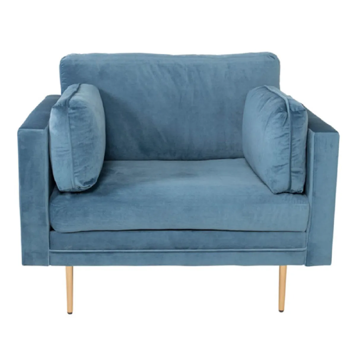 GENERIQUE - Fauteuil de salon - Boom - Velours - Bleu - 110cm - Image 2