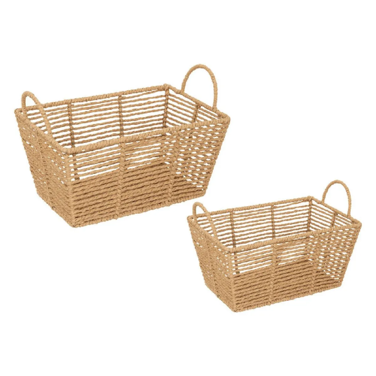 Non Communiqué Beige Atmosphera Créateur D'intérieur - Lot De 2 Paniers De Rangement "Eugène" 35Cm Naturel - Image 2
