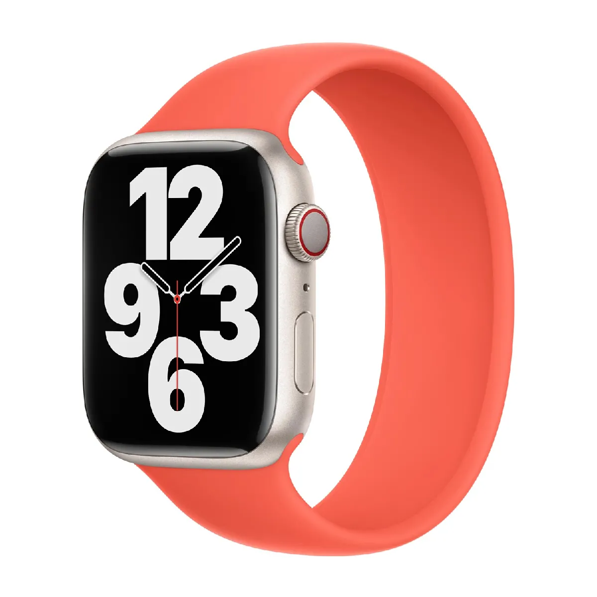 Bracelet Boucle unique en Silicone pour Apple Watch Series 1 9 / SE 384041 mm Series 10 / 11 42 mm Taille 4 Nectarine