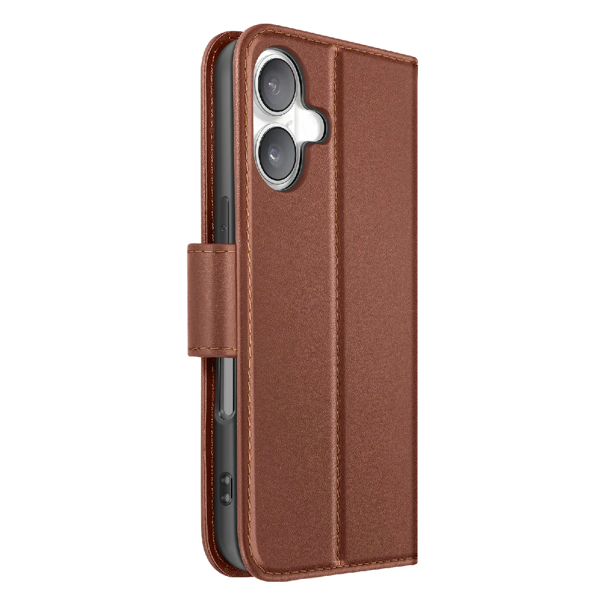 Avizar - Étui Portefeuille pour iPhone 16 Plus - Cuir - Marron - Image 2