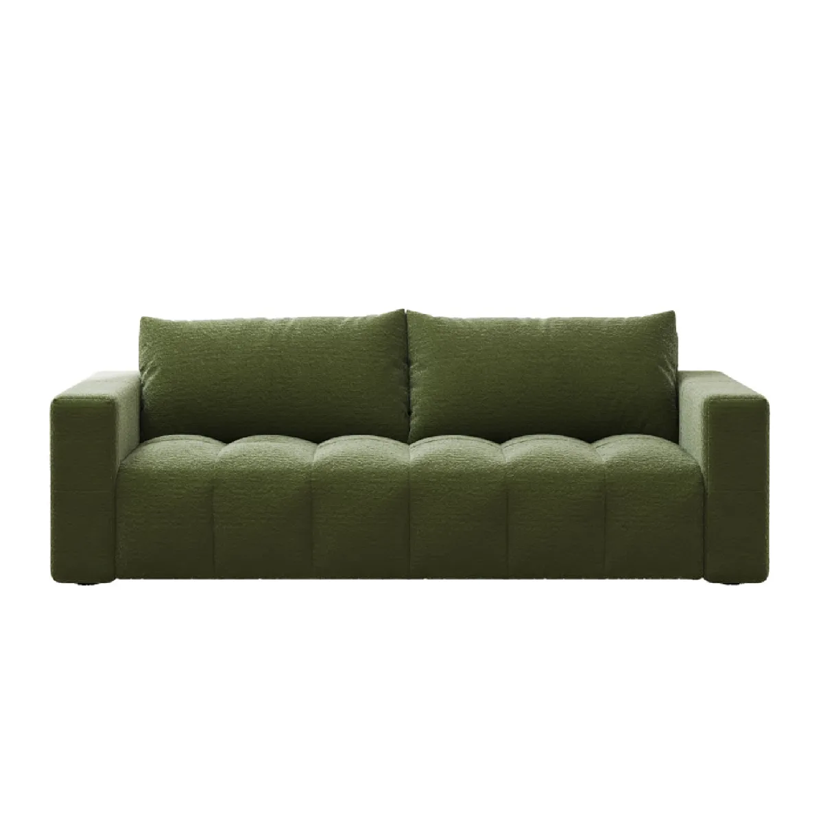 CONCEPT USINE Canap&eacute; Convertible 3 Places Avec Coffre En Bouclette Vert Canterbury