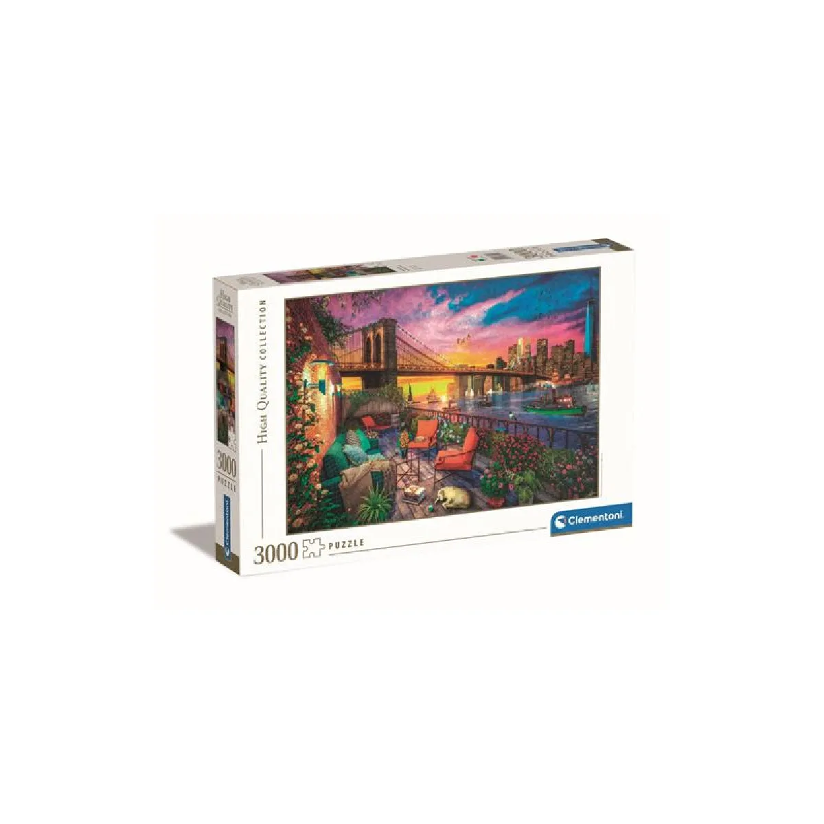 Puzzle 3000 pièces : Coucher de soleil sur le balcon de Manhattan Clementoni Puzzles - vue 3