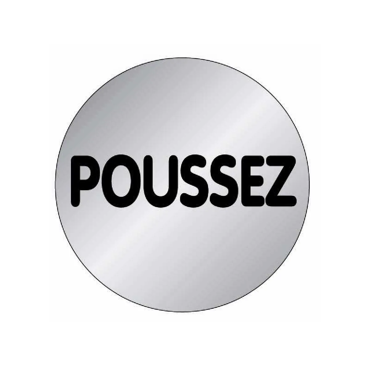 Non Communiqué Noir Plaque Signalétique En Aluminium Brossé ''Poussez'' D.75mm - Novap - 4383194 - Image 4