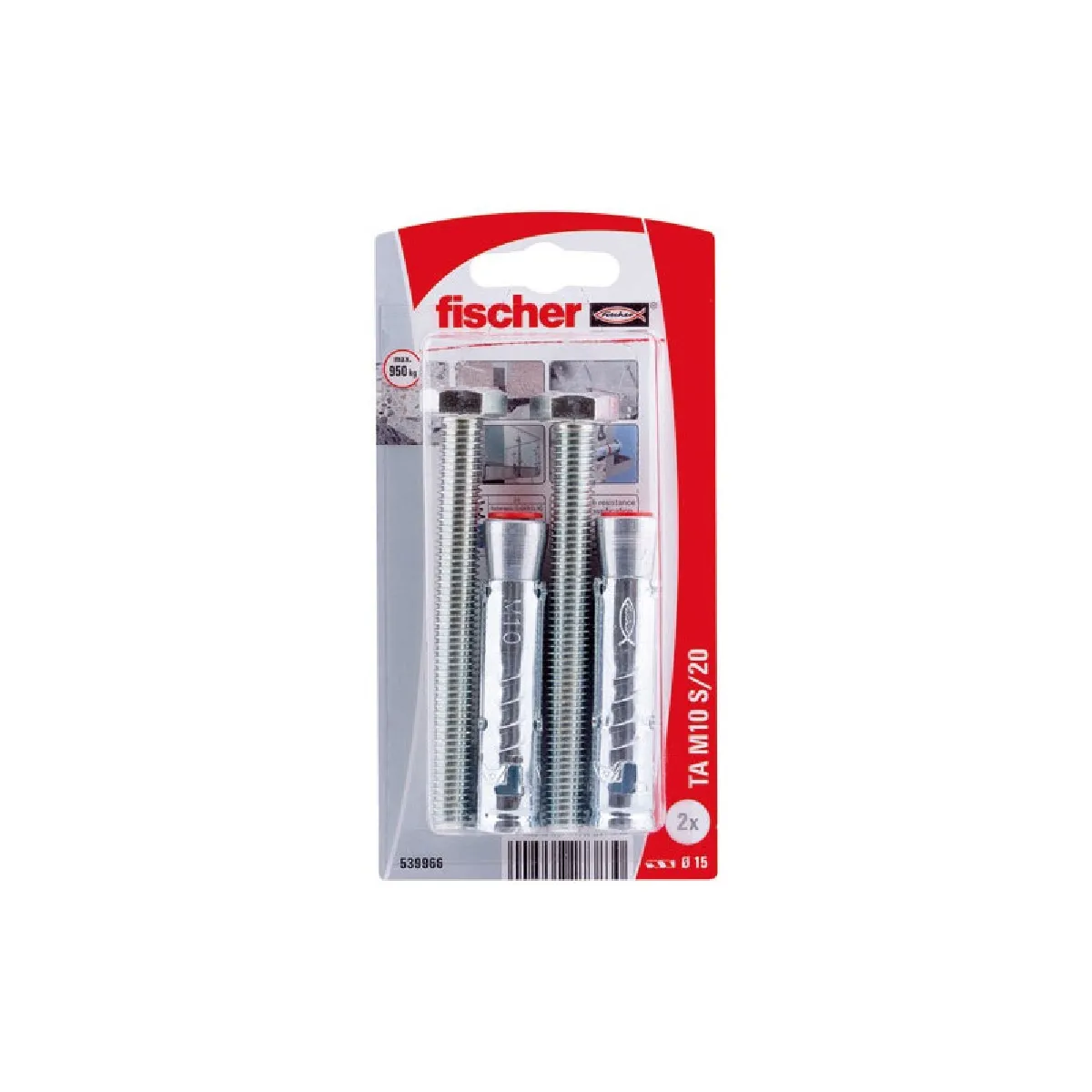 FISCHER Cheville lourde ta m10 Blister de 2 - vue 2