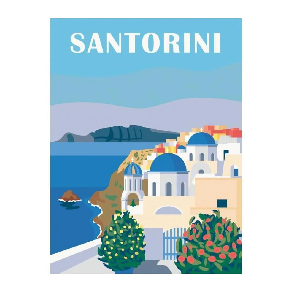 Ravensburger–CreArt Toiles 30x40 cm–Santorin–Peinture par numéros–Adulte Activité détente et créative–Dès –23906 - vue 2