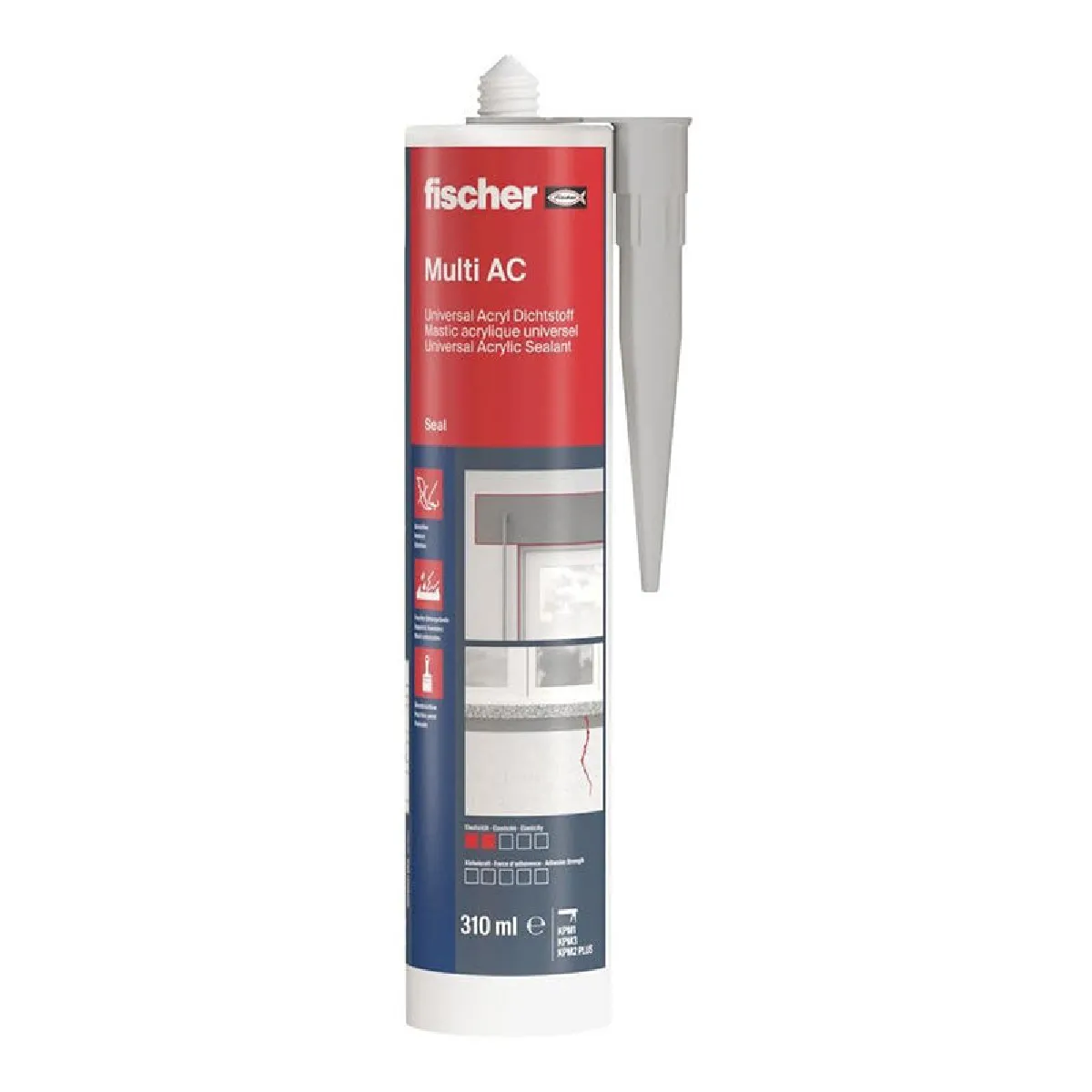 Fischer Multi AC Gris - Mastic acrylique universel 310 ml - vue 2