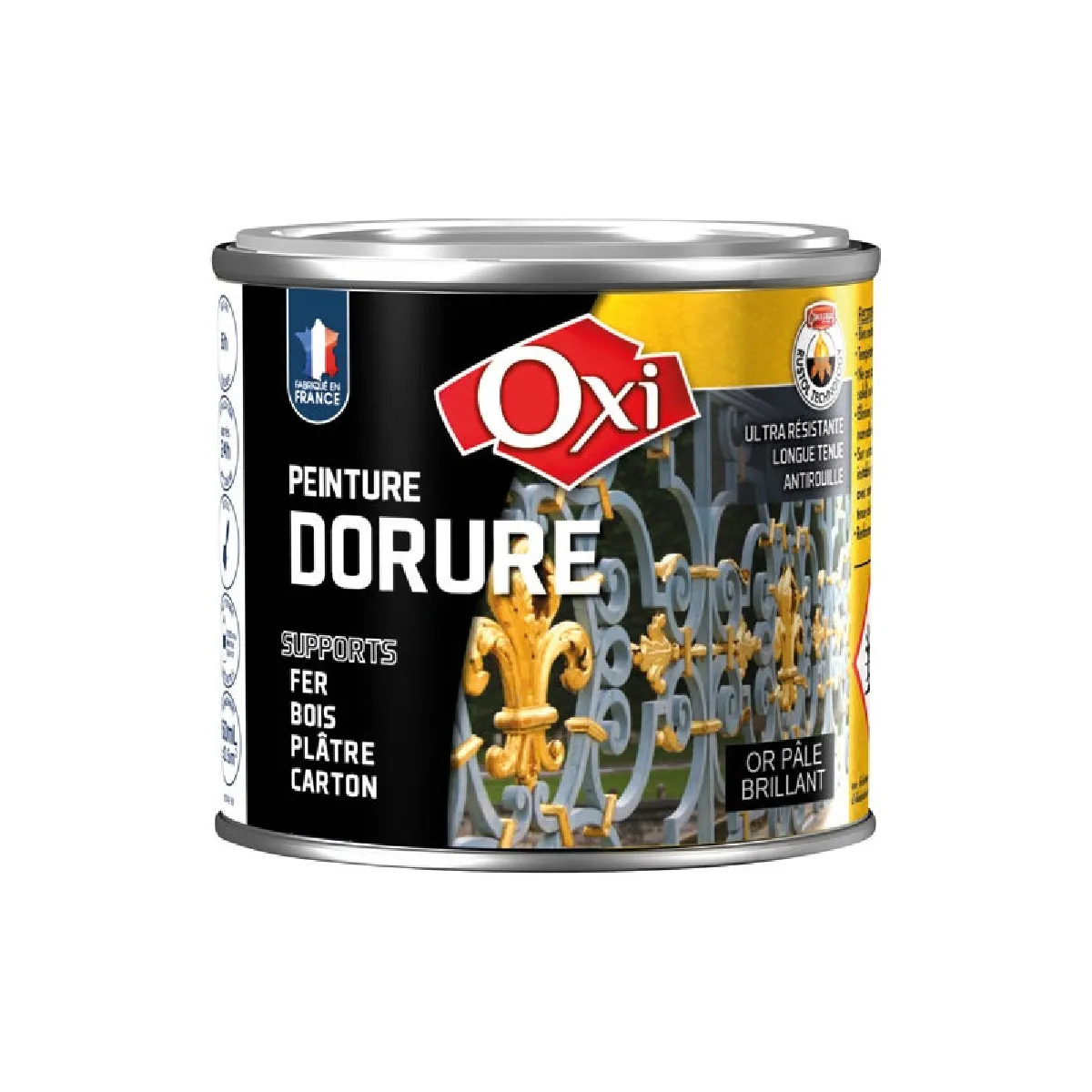 Peinture dorure or pâle antirouille à effet métal satiné tous supports 60ML OXI