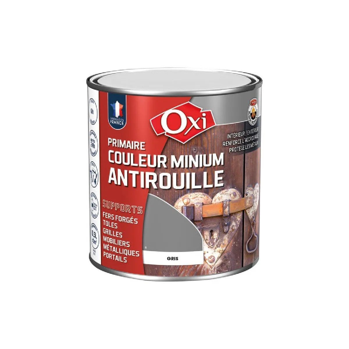 Primaire antirouille extérieur / intérieur Minium, gris, 0.25 l