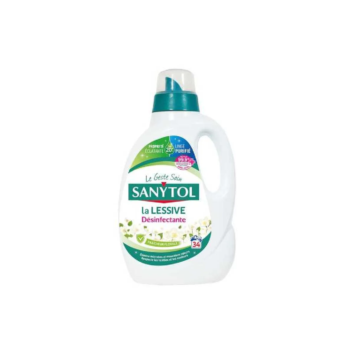 Sanytol Lessive Désinfectante Fraîcheur Florale 1,7 L - 34 Doses - Image 2