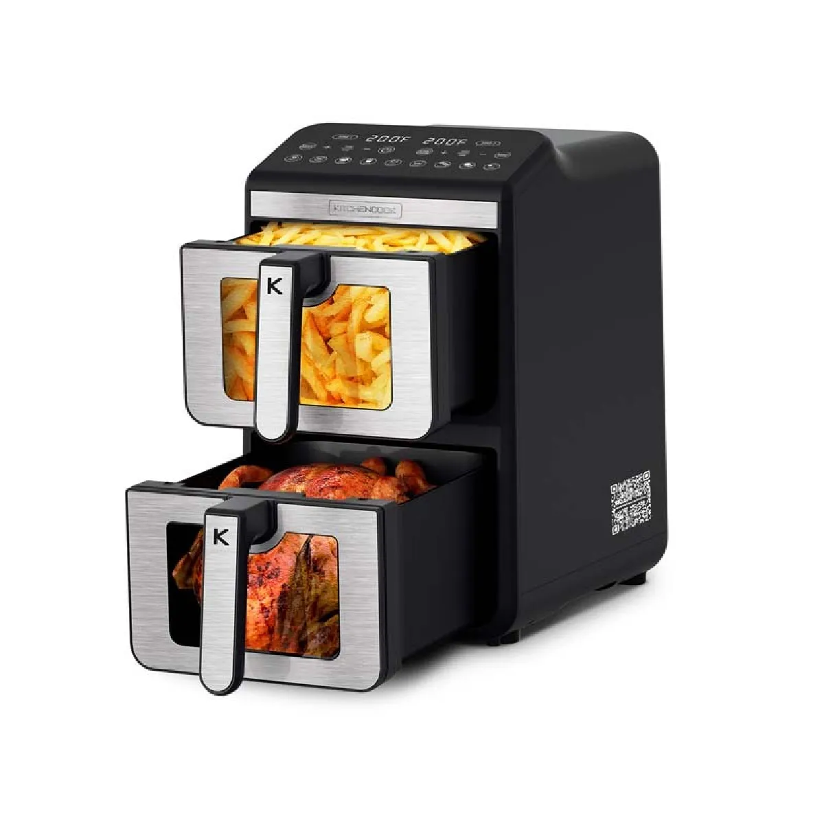 KITCHENCOOK  - Airflow 11 - Double Friteuse &agrave; Air Verticale 11l - 7 Programmes