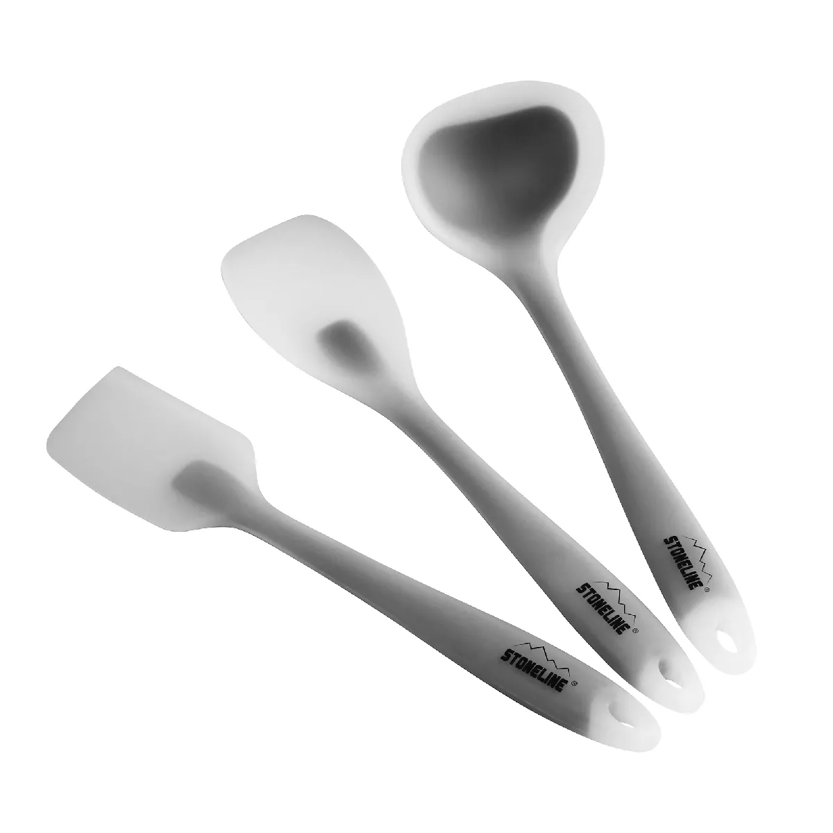 STONELINE® Lot de 3 ustensiles de cuisine, 1 spatule, 1 cuillère et 1 louche