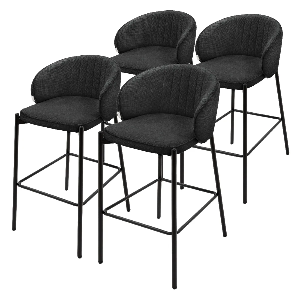 Ml-Design Lot De 4 Tabourets De Bar - Anthracite