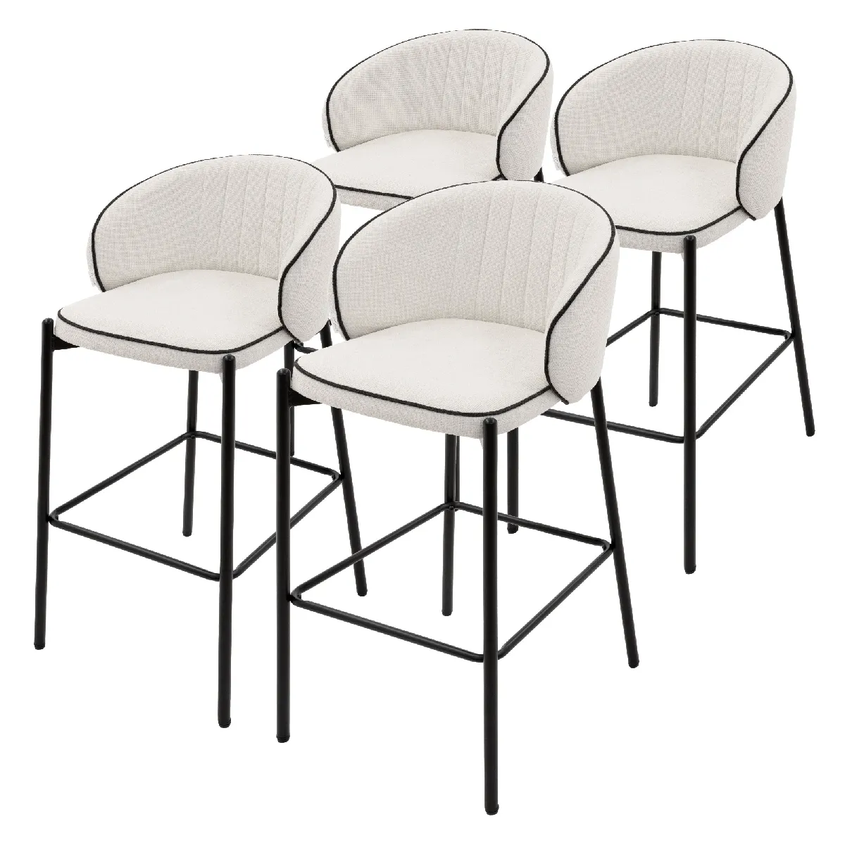 Ml-Design Beige Lot De 4 Tabourets De Bar