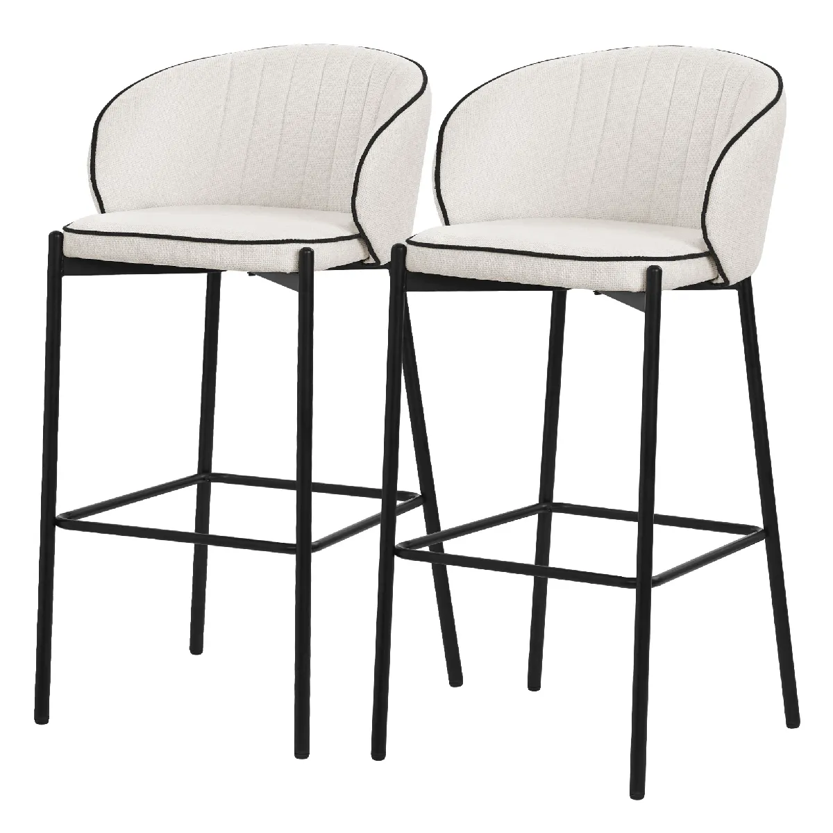 Ml-Design Beige Lot De 2 Tabourets De Bar