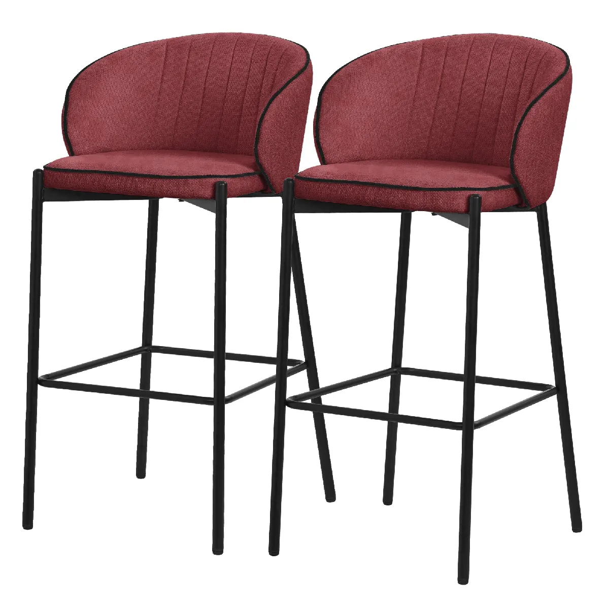 Ml-Design Rouge Lot De 2 Tabourets De Bar