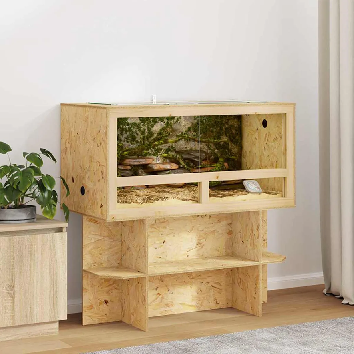 Terrarium vidaXL 100 x 50 x 50 cm – OSB, Marron