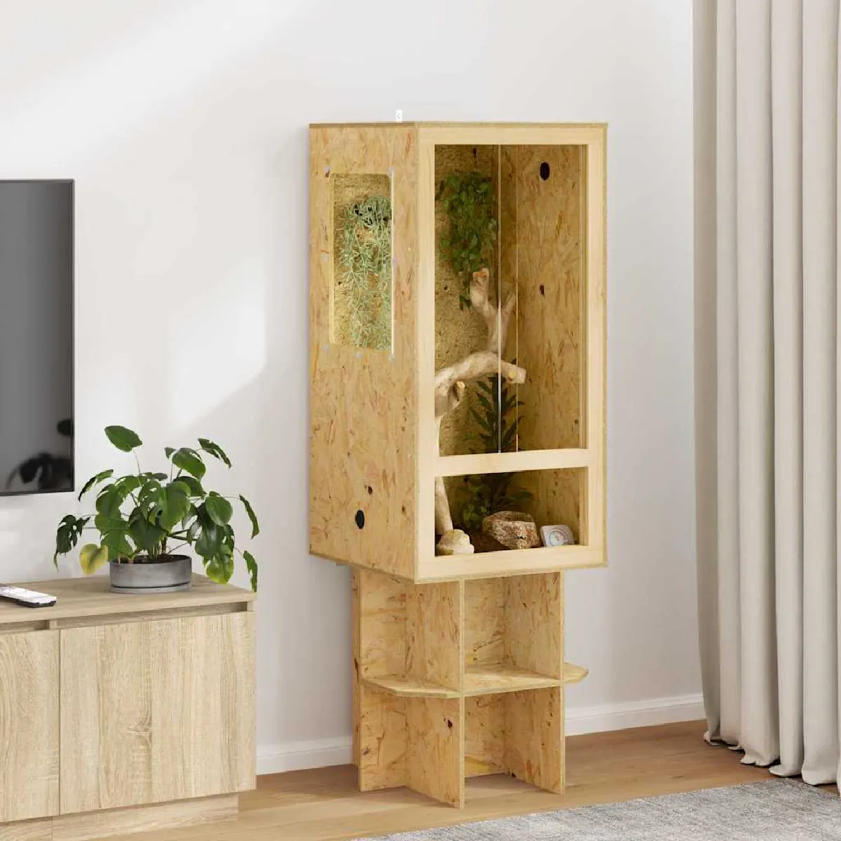 Terrarium vidaXL 50 x 50 x 100 cm – OSB, Marron