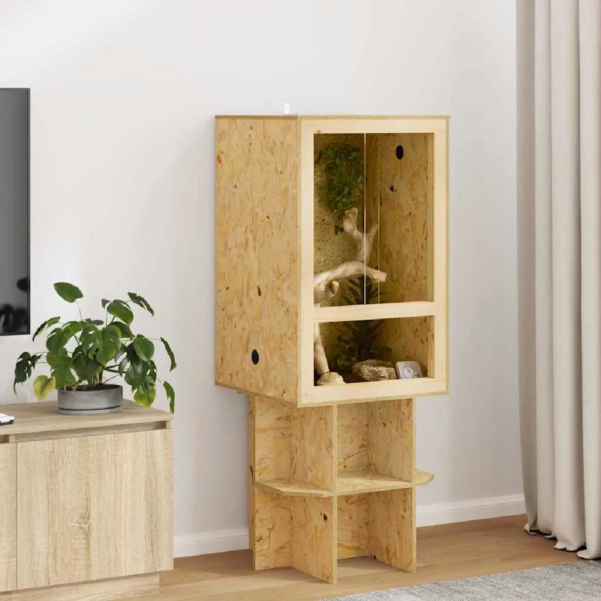 Terrarium VidaXL 50x50x80 cm – OSB - vue 2