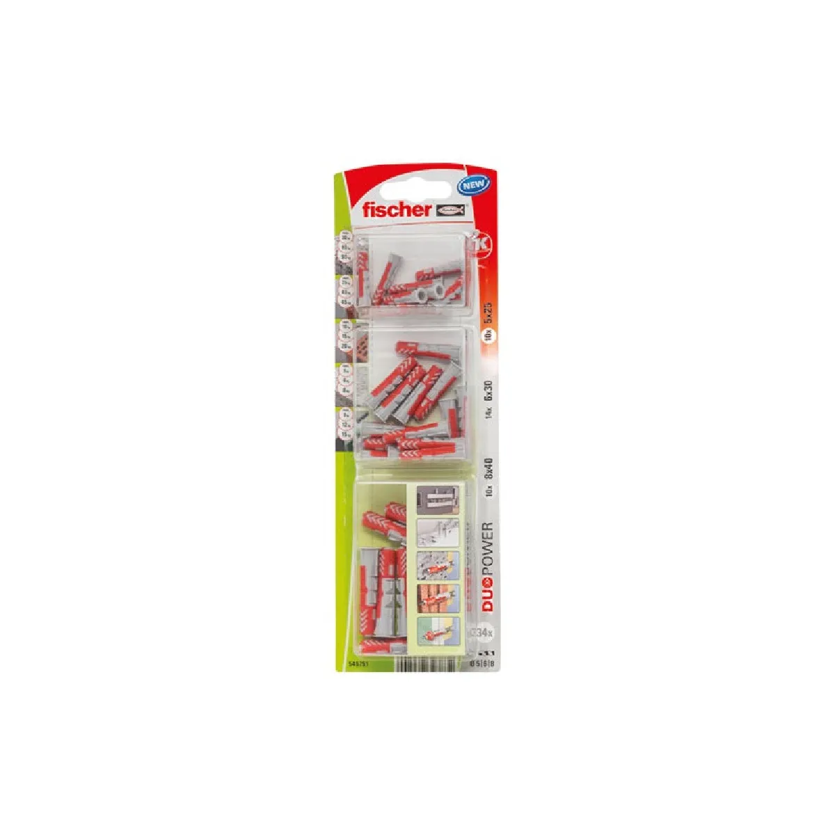 FISCHER Cheville duopower assorties.5x256x308x40 blister de - vue 2
