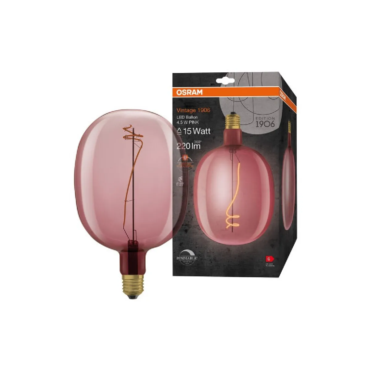 OSRAM Ampoule LED standard Ed.1906 filament slmoke E27 110 lm - vue 9