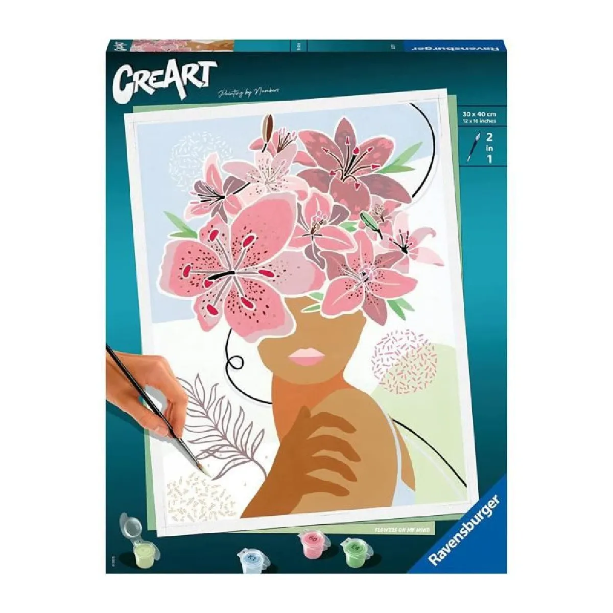 CreArt Flowers on my mind 24x30 cm Peinture par numéros – Dès – Ravensburger 20275 - vue 2