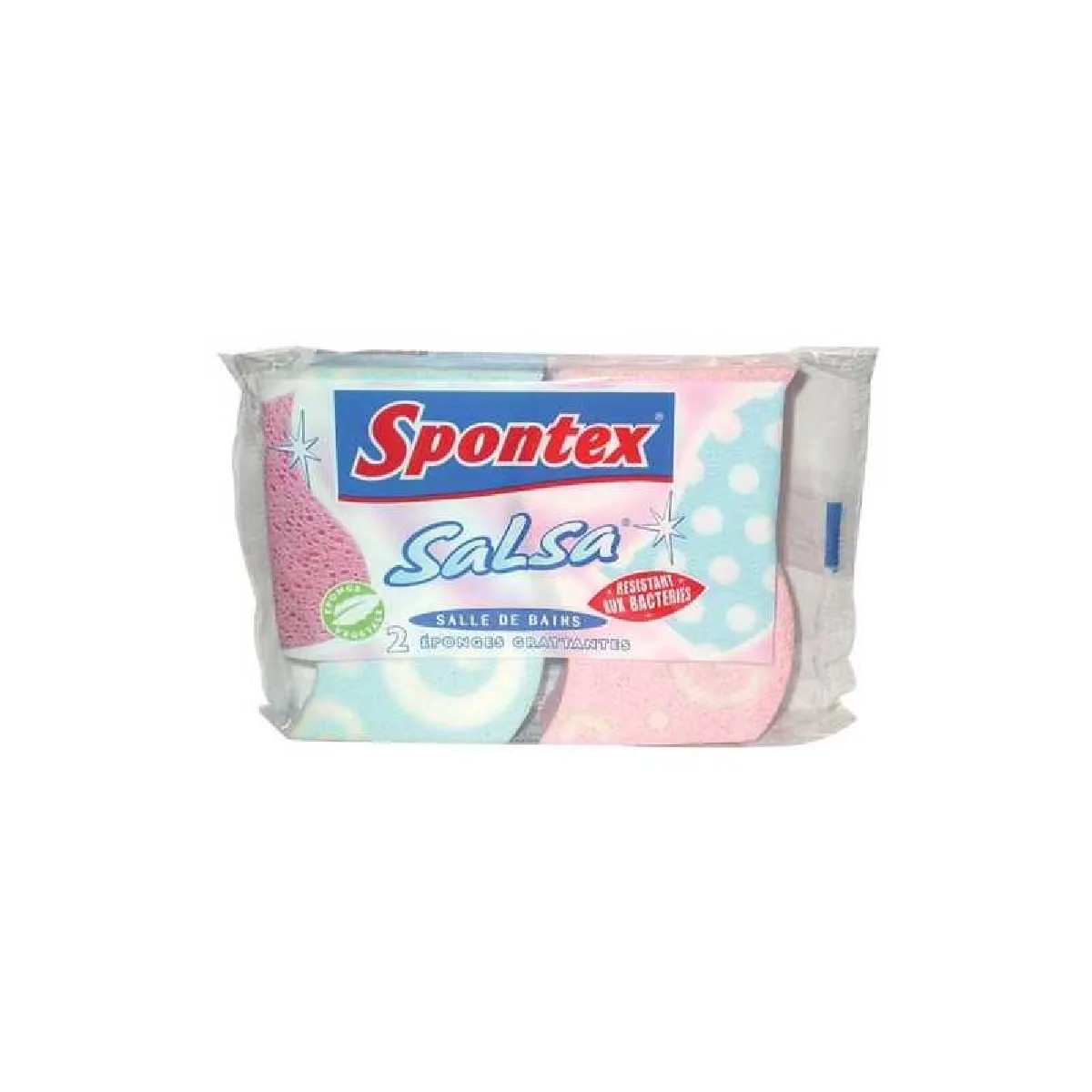 SPONTEX Lot de 2 Eponges Salle de Bain Salsa - Végétale