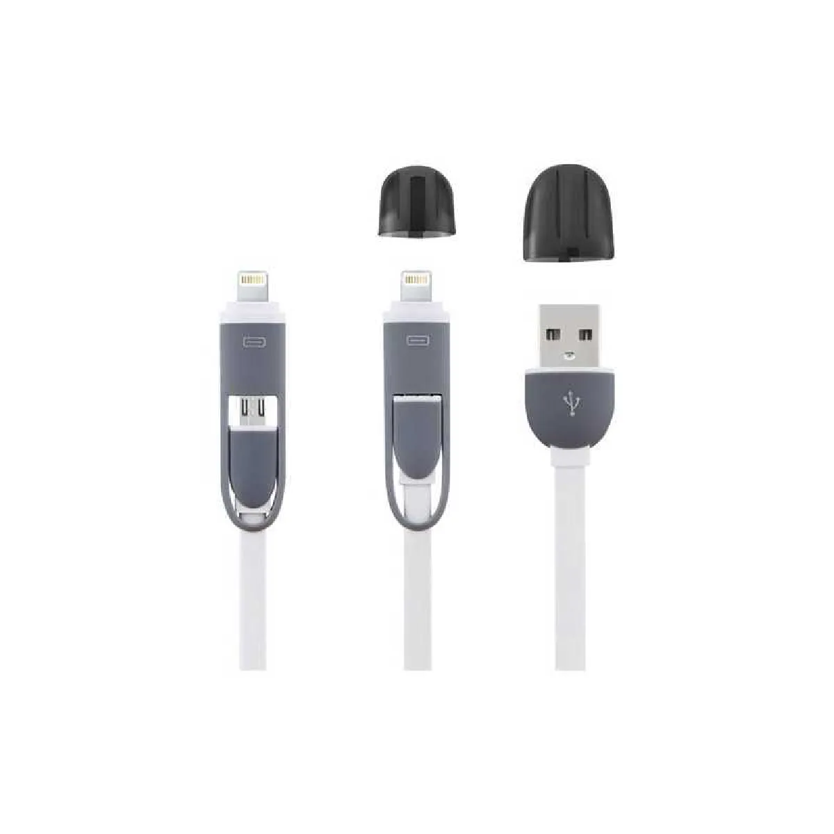 500332 cble lightning et micro usb vers usb, 1 m, blanc
