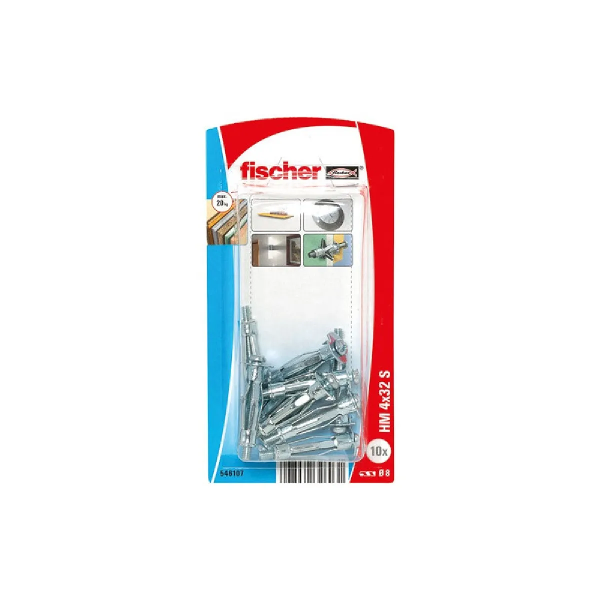 Cheville FISCHER HM4x32S Métal Lot de 4 Fixation pour corps creux - vue 2