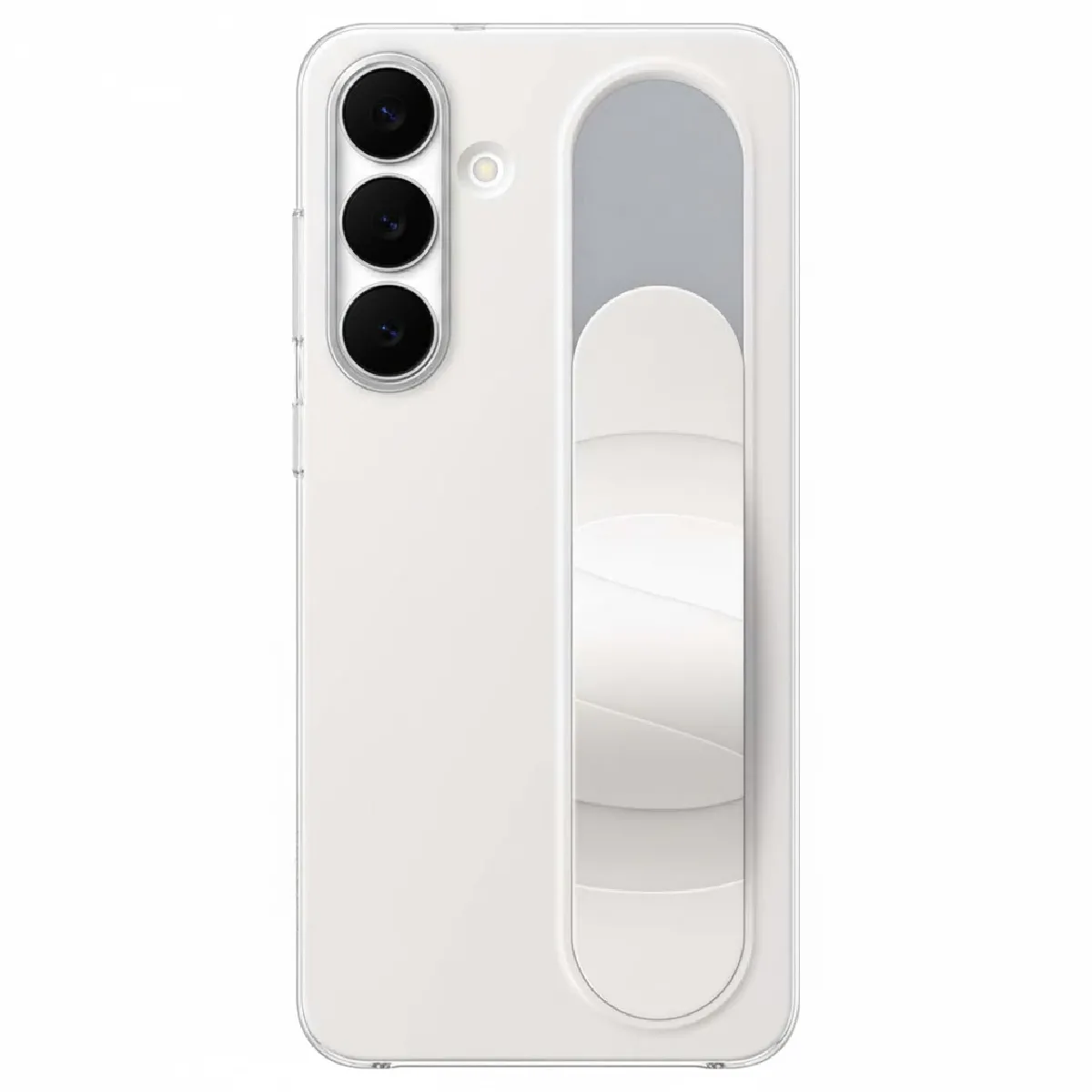 Samsung Coque pour Galaxy S25 FE en Silicone avec Poignée et Fonction Stand Blanc