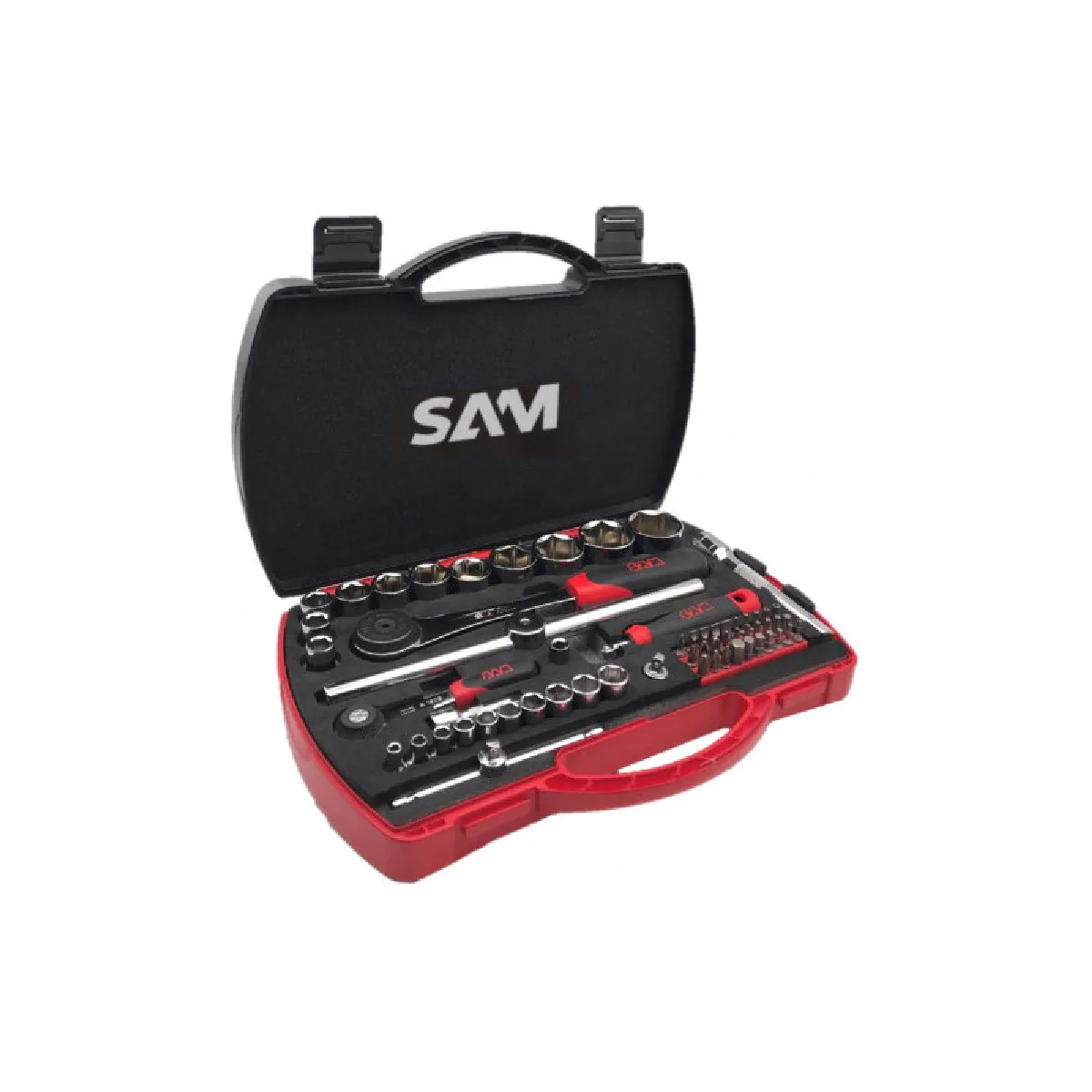 Non Communiqué Coffret Douilles Et Accessoires 1/4' 1/2' - Sam Outillage - 75-Shr60 - Image 3