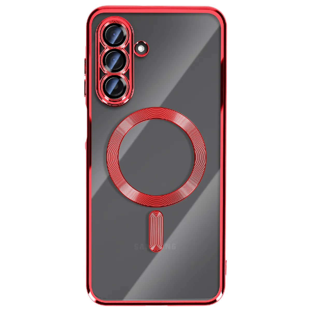Avizar Rouge Coque Pour Galaxy A17 Compatible Magsafe Avec Contour Chromé