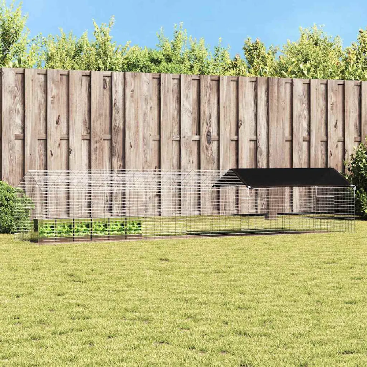 Meilleurs prix pour vidaXL Cage pour lapins Argent 400 x 78 x 78 cm Acier galvanisé