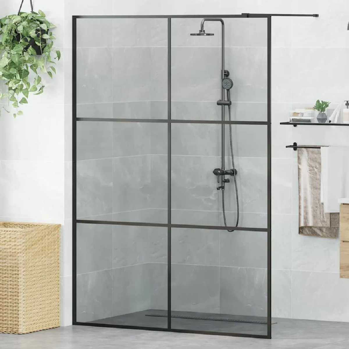 vidaXL Mur de Douche à 'Italienne Doré 140 x 195 cm verre trempé - vue 3