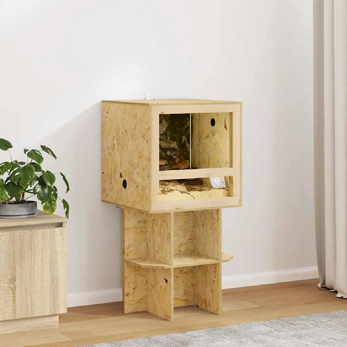 Terrarium vidaXL 50 x 50 x 100 cm – OSB, Marron - vue 3