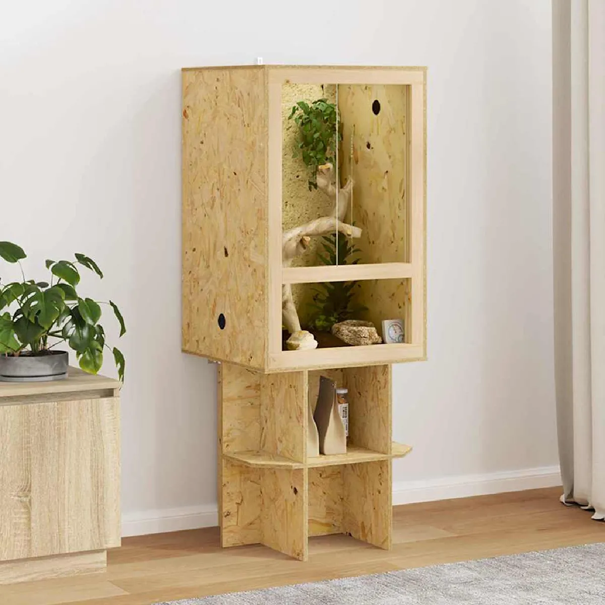 Terrarium vidaXL 50 x 50 x 130 cm – OSB - vue 2