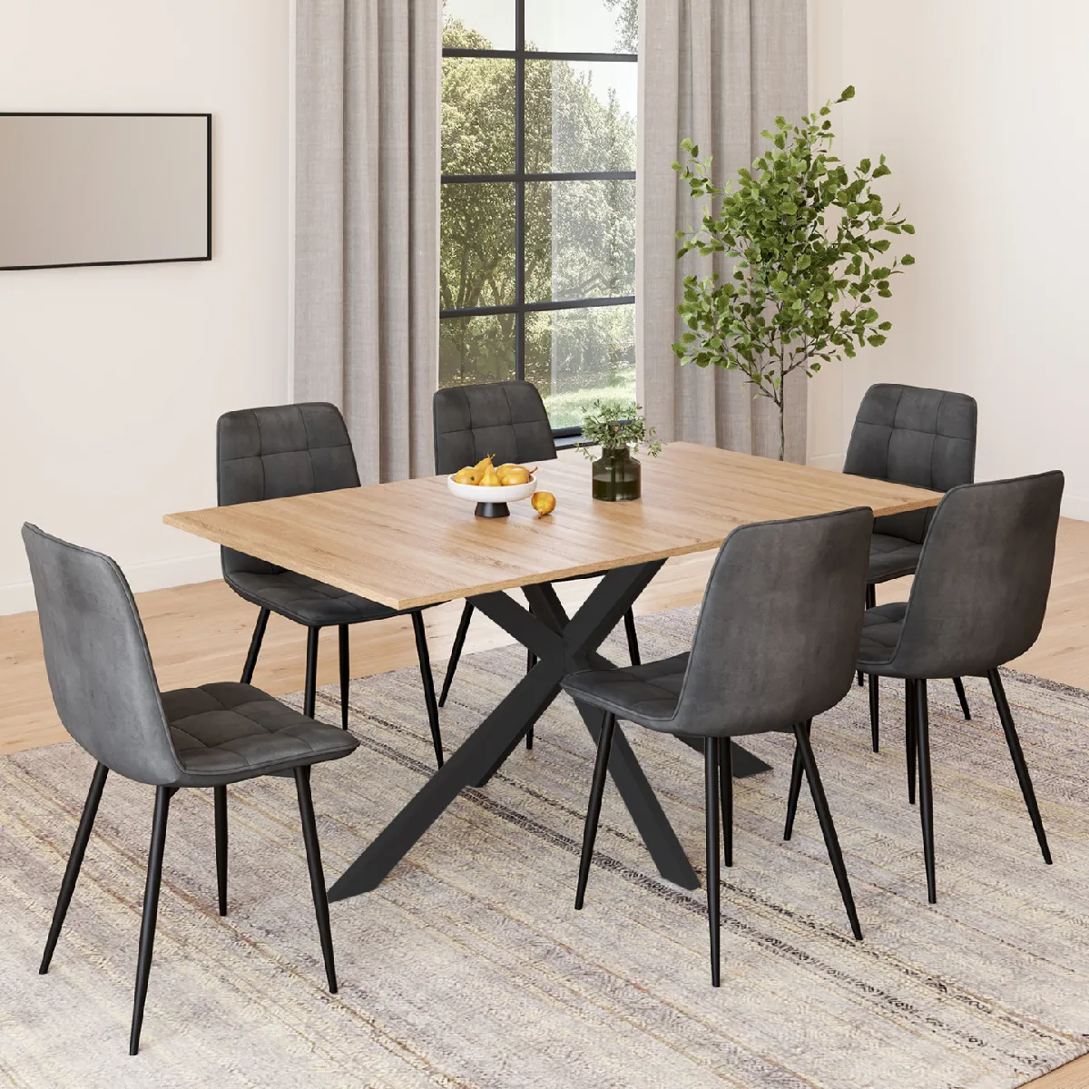 TAM ALIX 160 + 6 CHAISES MILA