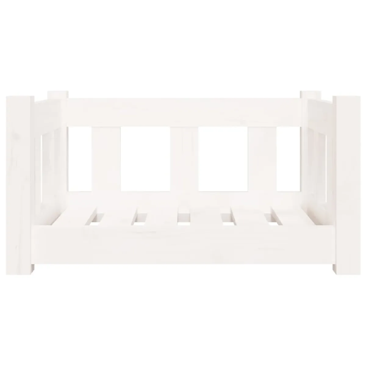 Lit pour chien panier canapé confortable 55,5 x 45,5 x 28 cm bois de pin solide blanc 02_0042694