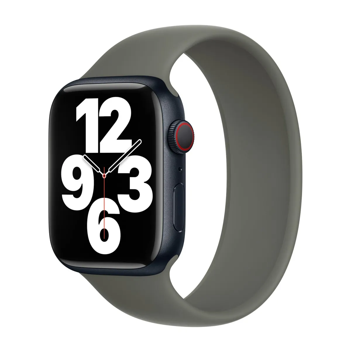 Bracelet Boucle unique en Silicone pour Apple Watch   44/45/46/49 mm - Taille 5 - Olive