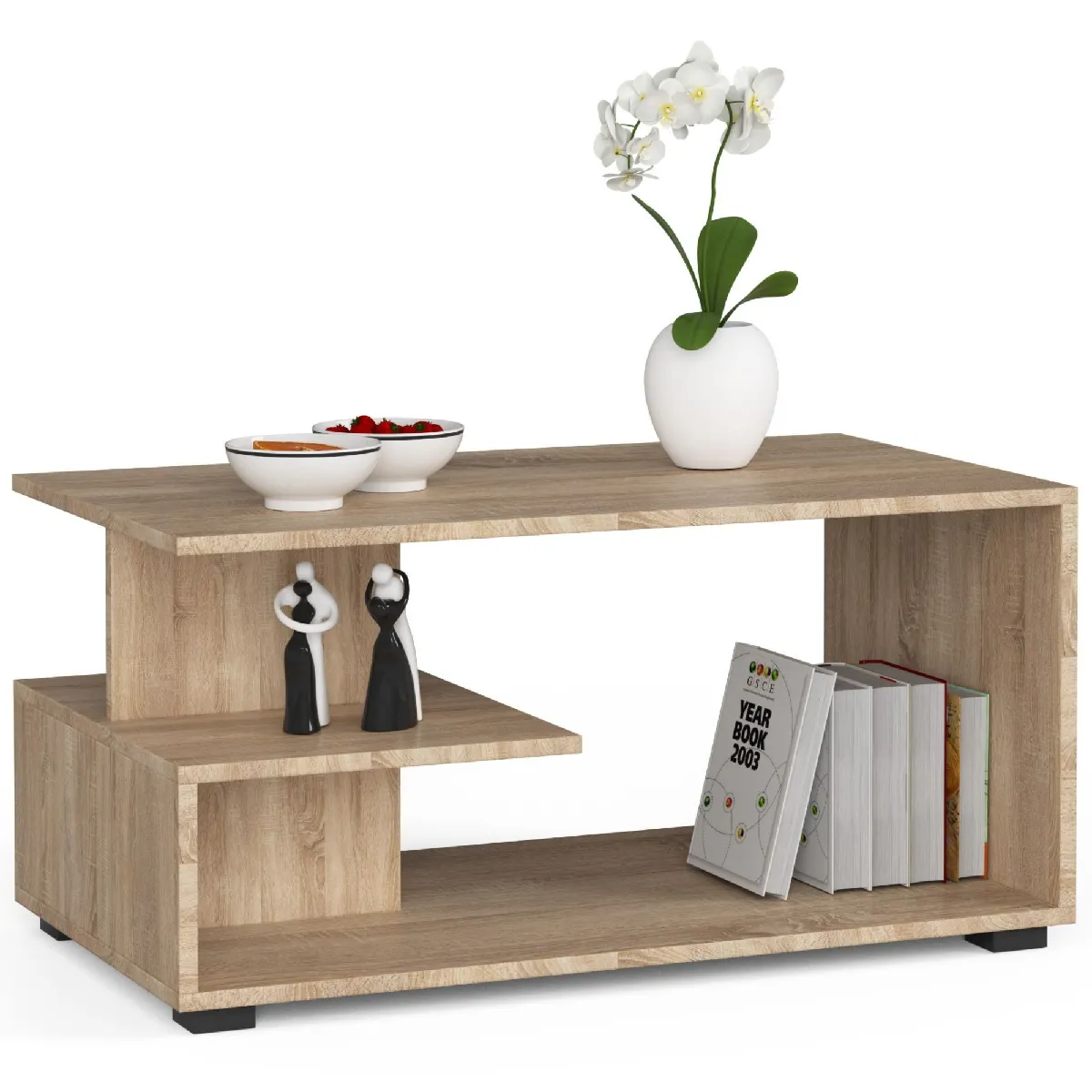 Comparer les prix de Akord Table Basse Pin Chêne Sonoma 90X51X45