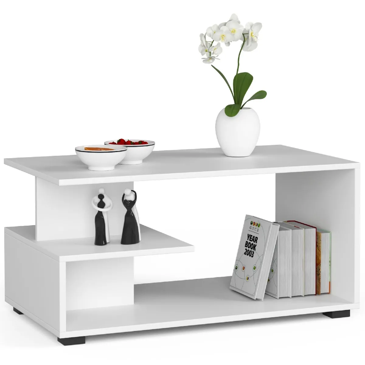 Comparer les prix de Akord Table Basse Pin Blanc 90X51X45