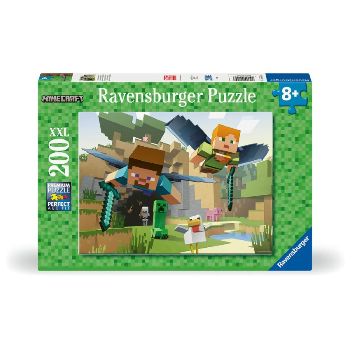 Puzzle 200 pièces : Les aventures de Minecraft Ravensburger France - vue 5