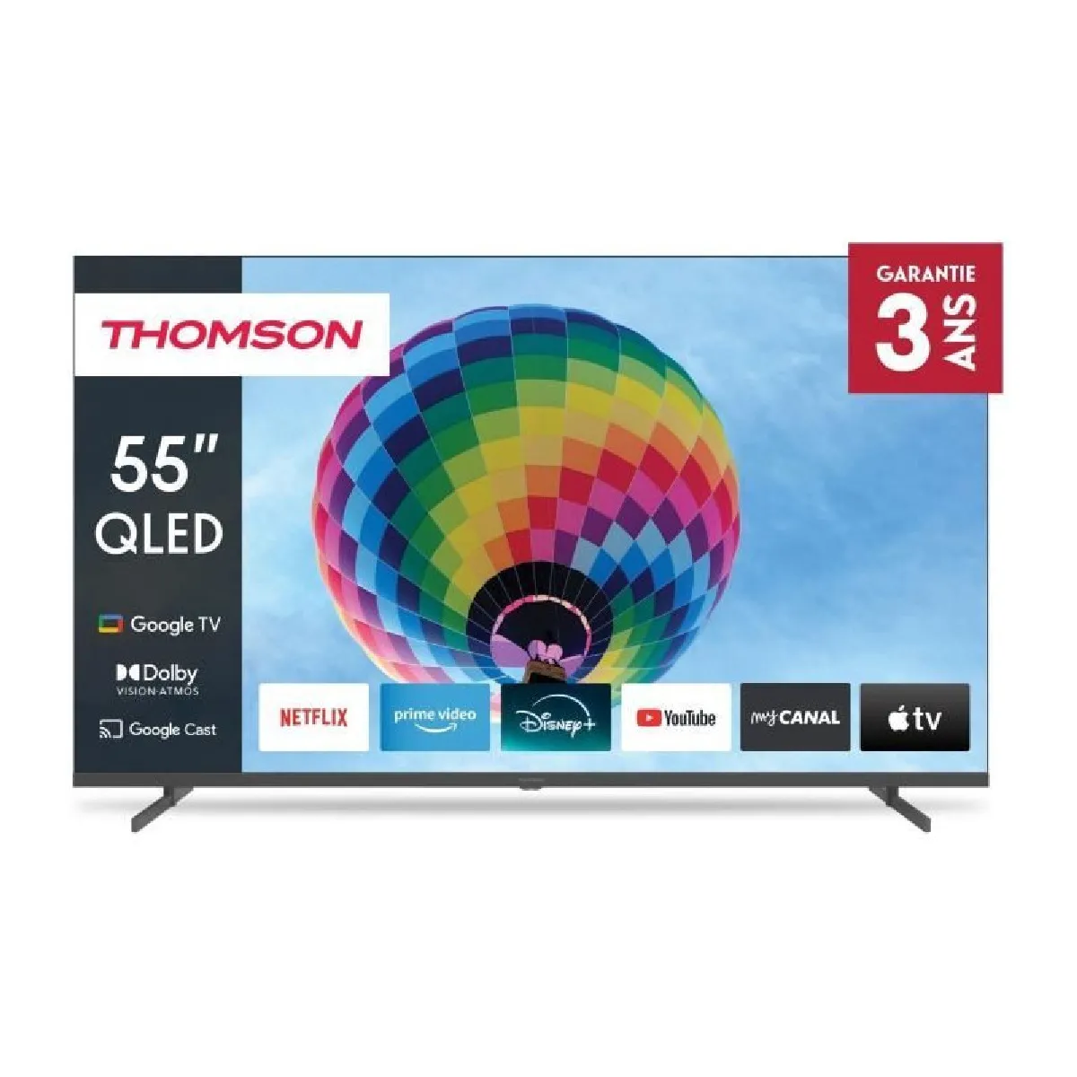 THOMSON 55QG4S14 TV QLED 55 139 cm UHD 4K 3840x2160 HDR 10 Google TV 2xHDMI 2.1 + 2xHDMI 2.0 - vue 5