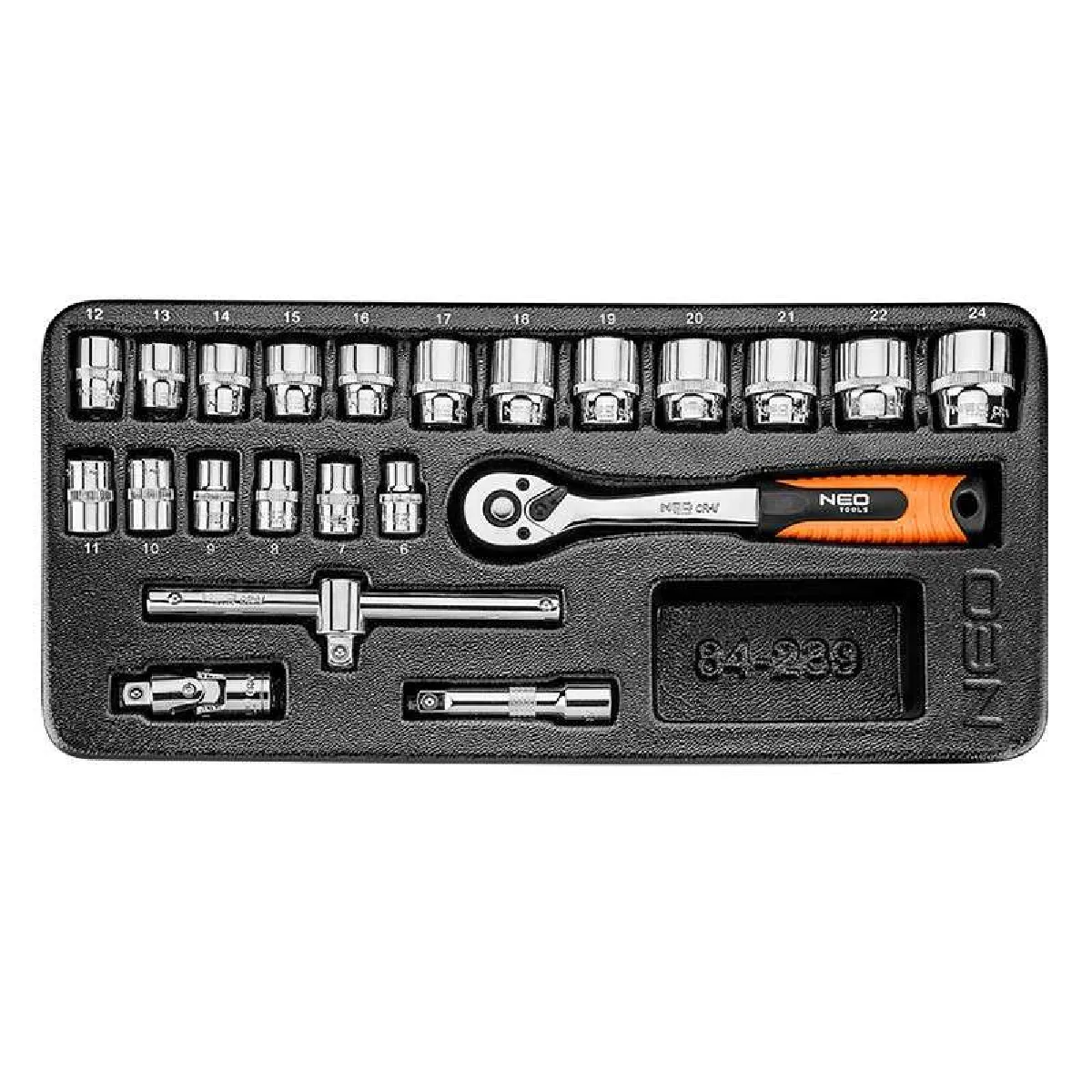 Neo Tools Coffret Clé À Cliquet 3/8 - 22 Pièces