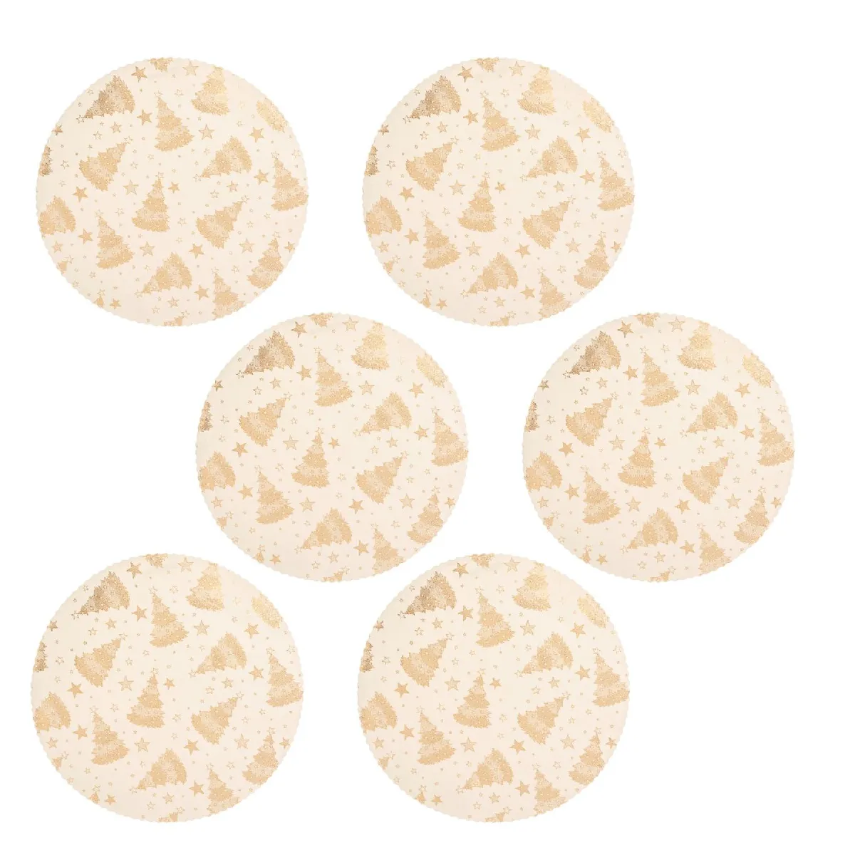 Lot de 2 sets de table en velours SAPIN Or - vue 4