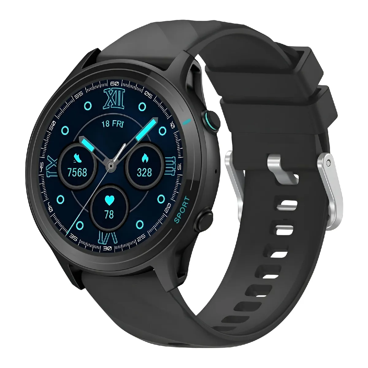 Montre Connect&eacute;e Sport TFT Bluetooth IP68 Suivi Sant&eacute; S&eacute;rie Titmo O-100 Noir