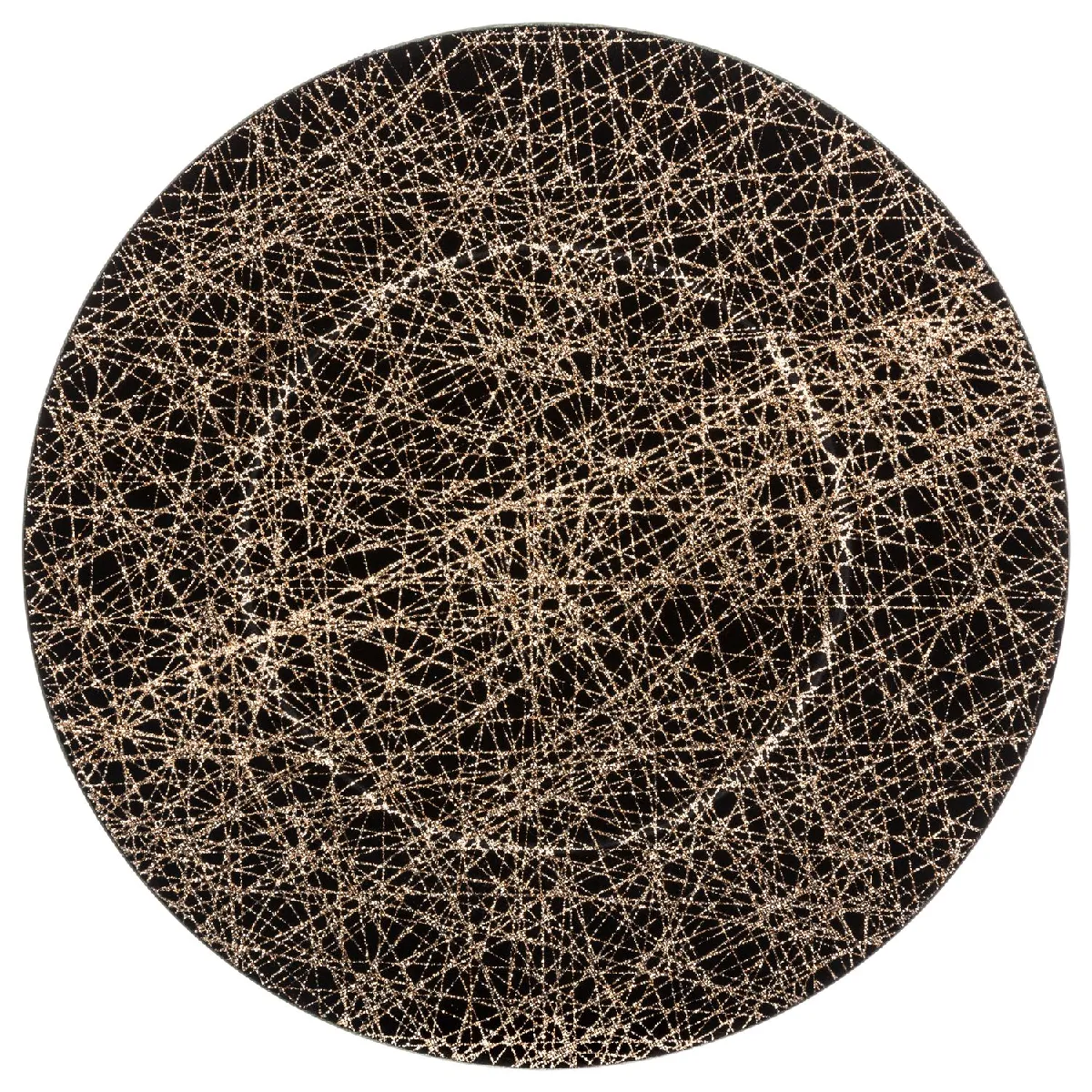 Lot de 12 assiettes de présentation LIGNES - Noir et or