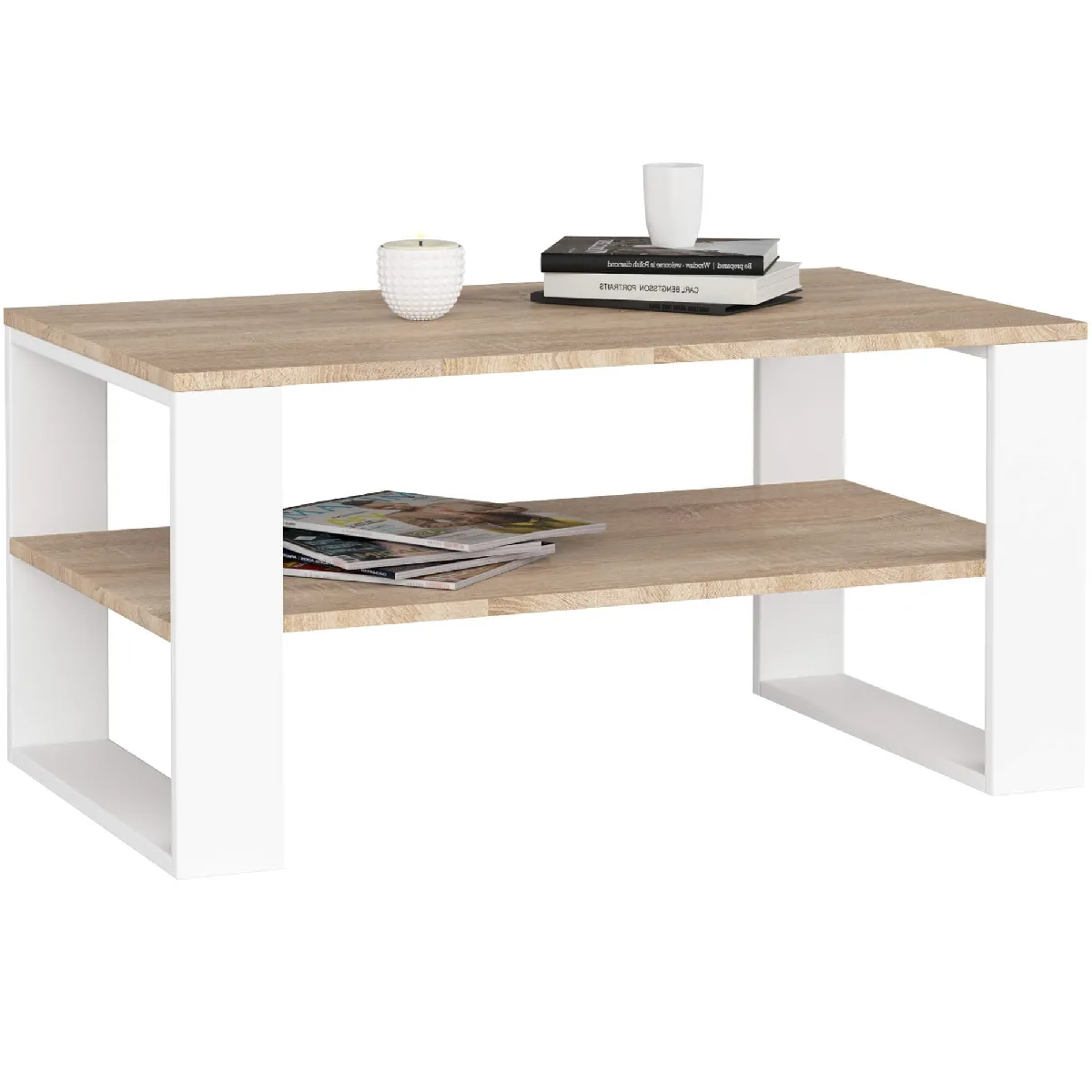 Meilleurs prix pour Akord Table Basse Alex Chêne Sonoma/Blanc 92X53X45