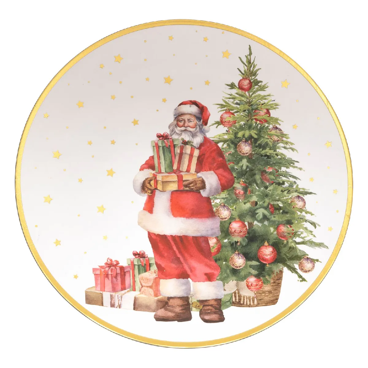 Lot de 12 assiettes de présentation PÈRE NOËL - Blanc